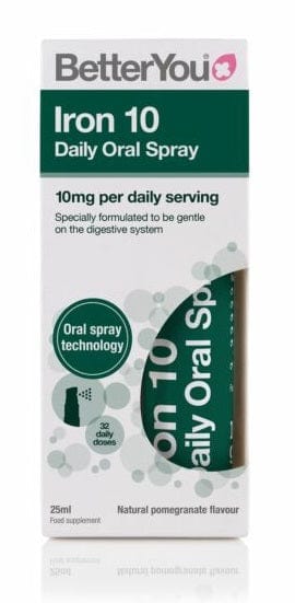 BetterYou Vitamins & Minerals Iron 10 Daily Oral Spray (10mg), Pomegranate - 25 ml.