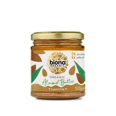 Biona Organic Almond Butter, Smooth - 170g