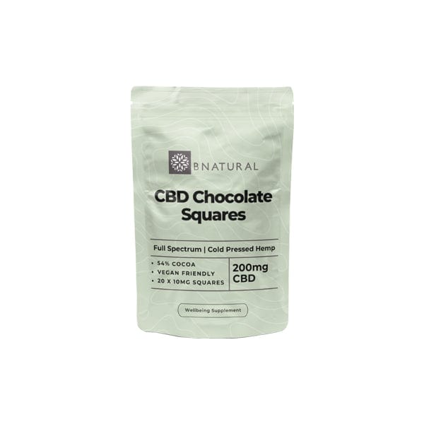 Bnatural CBD Products Bnatural 200mg CBD Chocolate Squares - 20 Pieces