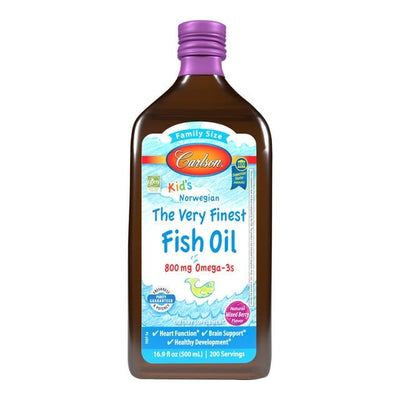 Carlson Labs Health and Wellbeing Kid's The Very Finest Fish Oil, 800mg Mixed Berry - 500ml