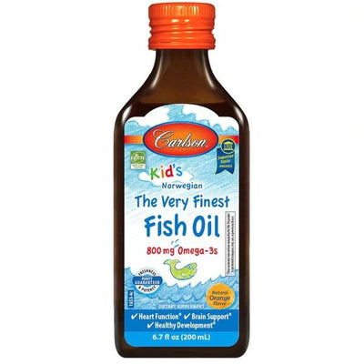 Carlson Labs Health and Wellbeing Kid's The Very Finest Fish Oil, 800mg Natural Orange - 200ml