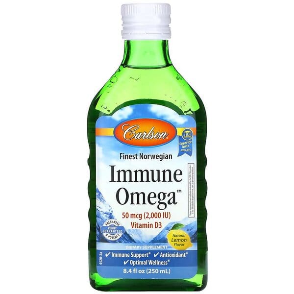 Carlson Labs Immune Omega, Natural Lemon - 250 ml.