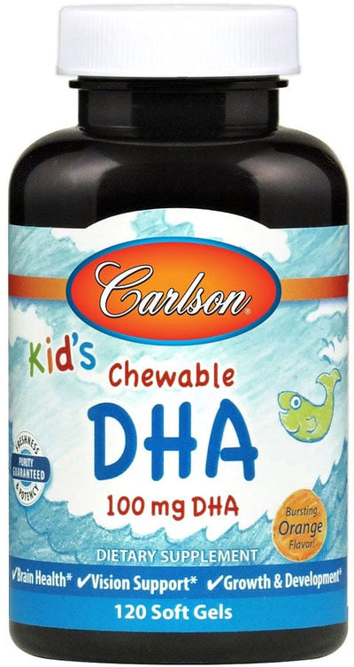 Carlson Labs Kid's Chewable DHA, 100mg Orange - 120 softgels