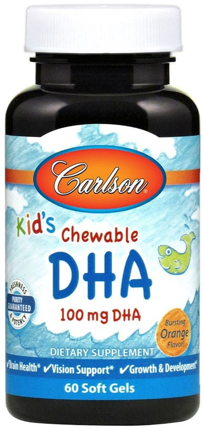 Carlson Labs Kid's Chewable DHA, 100mg Orange - 60 softgels
