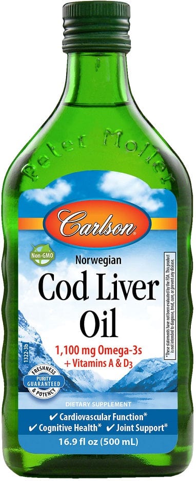 Carlson Labs Norwegian Cod Liver Oil, 1100mg Unflavored - 500 ml.
