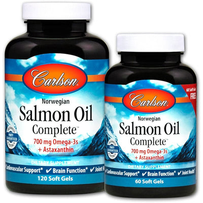 Carlson Labs Omegas, EFAs, CLA, Oils Norwegian Salmon Oil Complete - 120 + 60 softgels