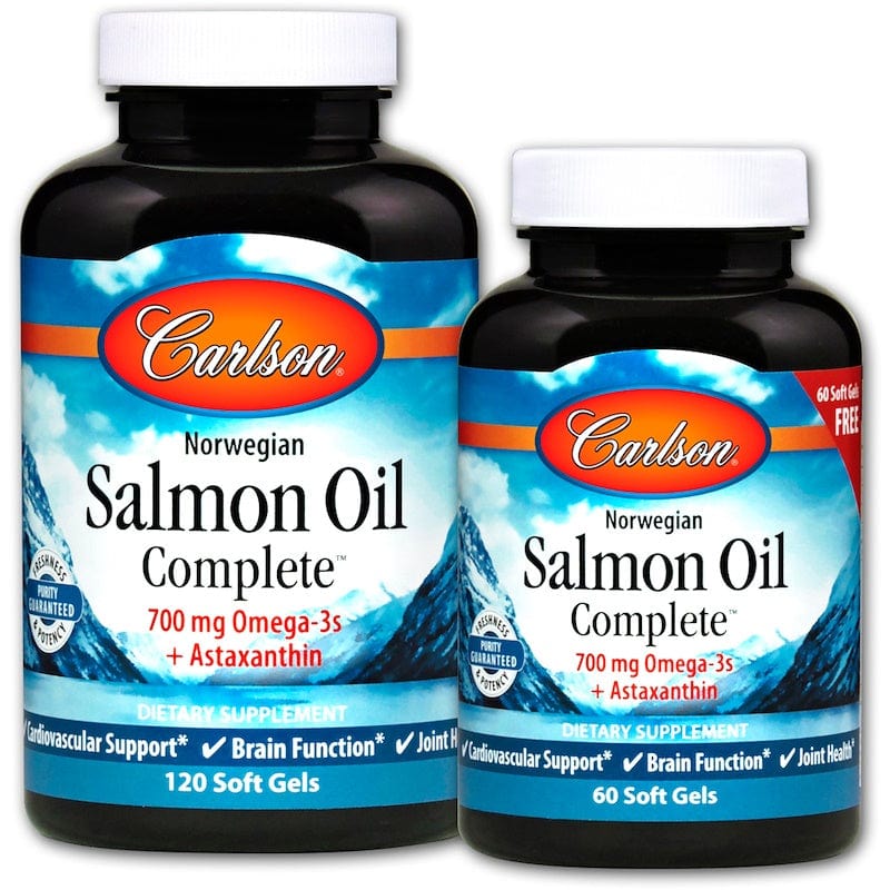 Carlson Labs Omegas, EFAs, CLA, Oils Norwegian Salmon Oil Complete - 120 + 60 softgels