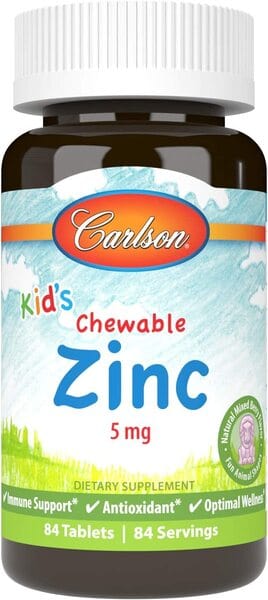 Carlson Labs Vitamins & Minerals Kid's Chewable Zinc, Natural Mixed Berry - 84 tablets