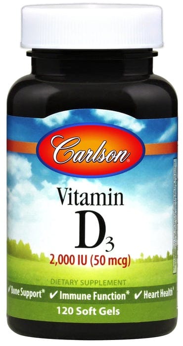 Carlson Labs Vitamins & Minerals Vitamin D3, 2000 IU - 120 softgels