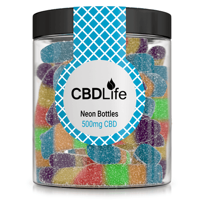 CBDLife CBD Products Neon Bottles 20 x 25mg CBDLife 500mg Gummies
