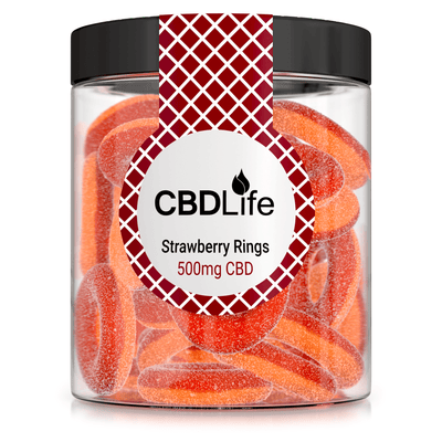 CBDLife CBD Products Strawberry Rings 20 x 25mg CBDLife 500mg Gummies