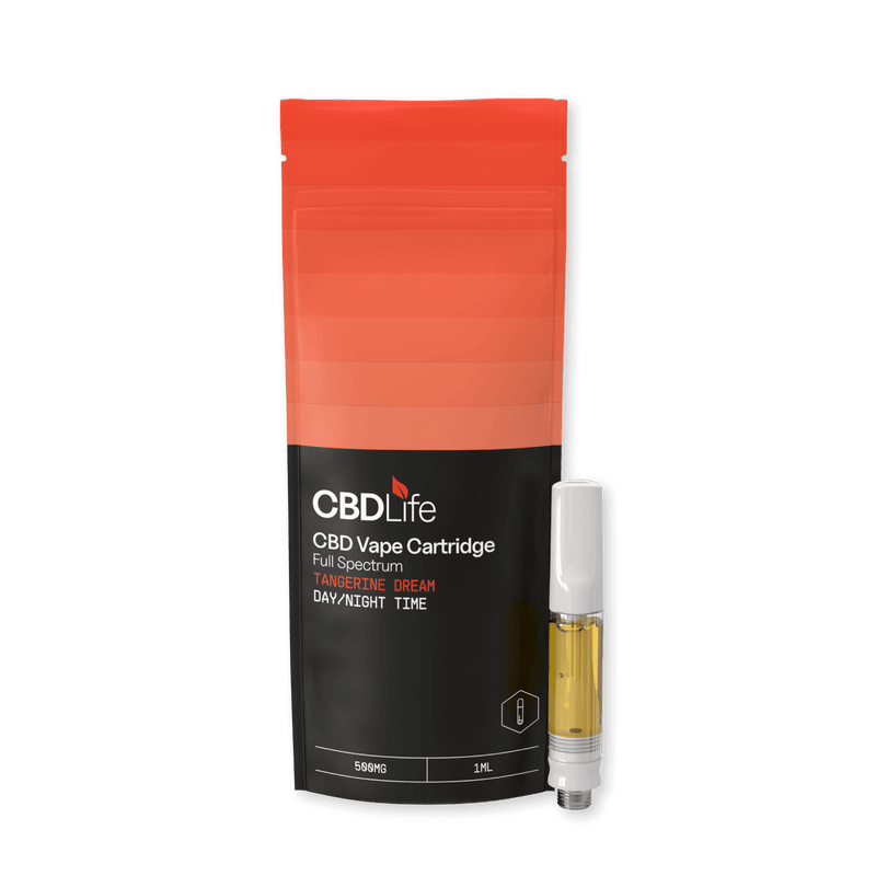 CBDLife CBD Products Tangerine Dream CBDLife 500mg Full Spectrum Vape Cartridges 1ml *NEW*