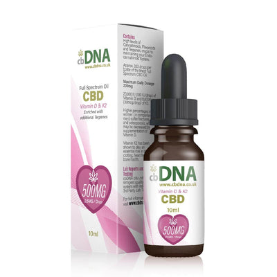 cbDNA CBD Products cbDNA 500mg CBD Oil + Vitamin D & K2 10ml