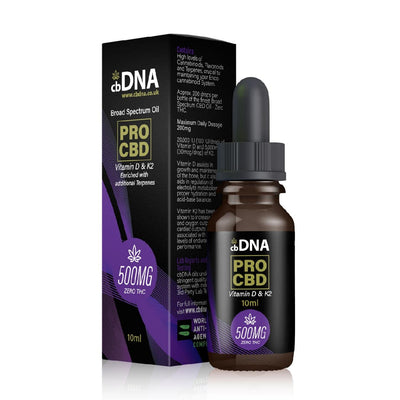 cbDNA CBD Products cbDNA PRO 500mg CBD Oil + Vitamin D & K2 10ml