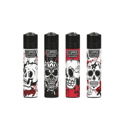 Clipper Smoking Products 40 Clipper CP11RH Classic Graffiti Skulls Flint Lighters - CL3C1626