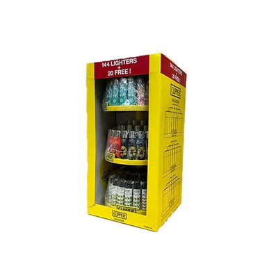 Clipper Smoking Products Clipper 3 Tier Display Carousel 144 + 20 Mixed Design Lighters