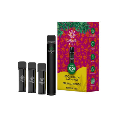 Darwin CBD Products 1800mg Darwin CBD + CBG 4 in 1 Pod Vape Kit 2500 Puffs