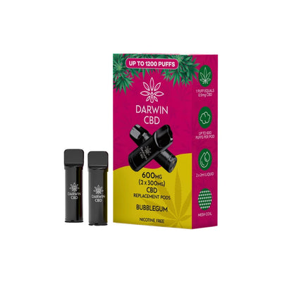 Darwin CBD Products 600mg Darwin CBD Prefilled Replacement Pods 1200 Puffs - 2 Pcs