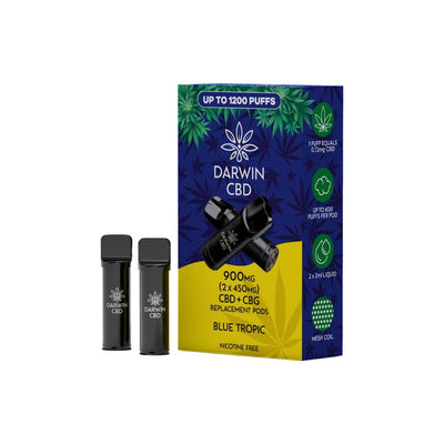 Darwin CBD Products 900mg Darwin CBD Prefilled Replacement Pods 1200 Puffs - 2 Pcs