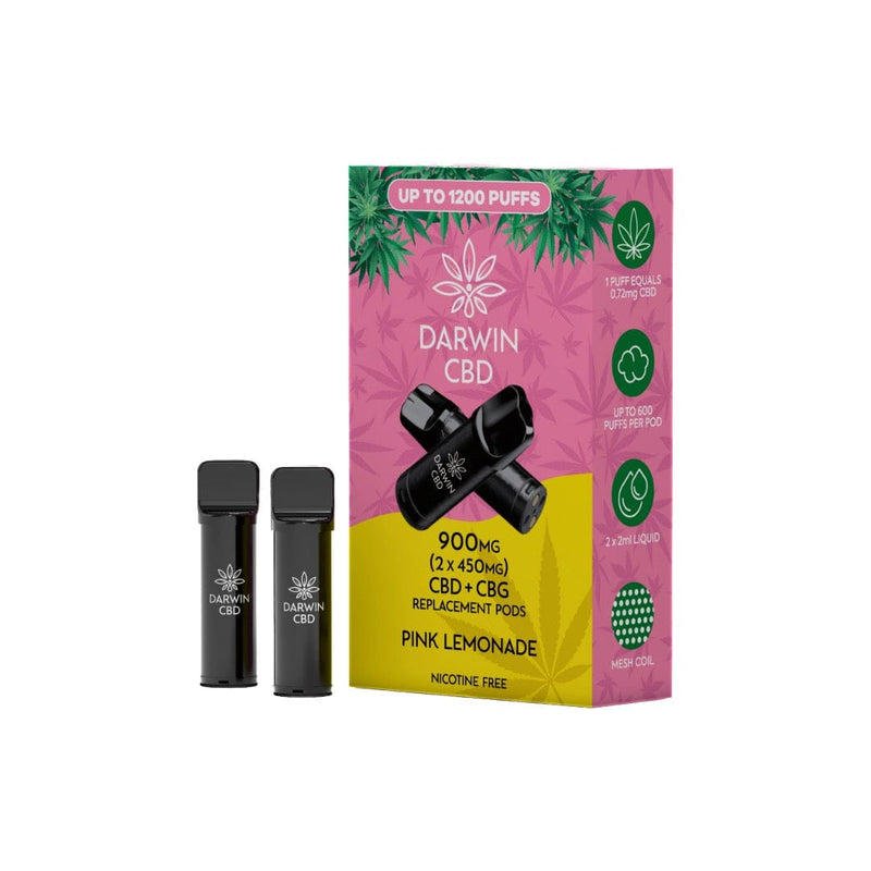 Darwin CBD Products 900mg Darwin CBD Prefilled Replacement Pods 1200 Puffs - 2 Pcs