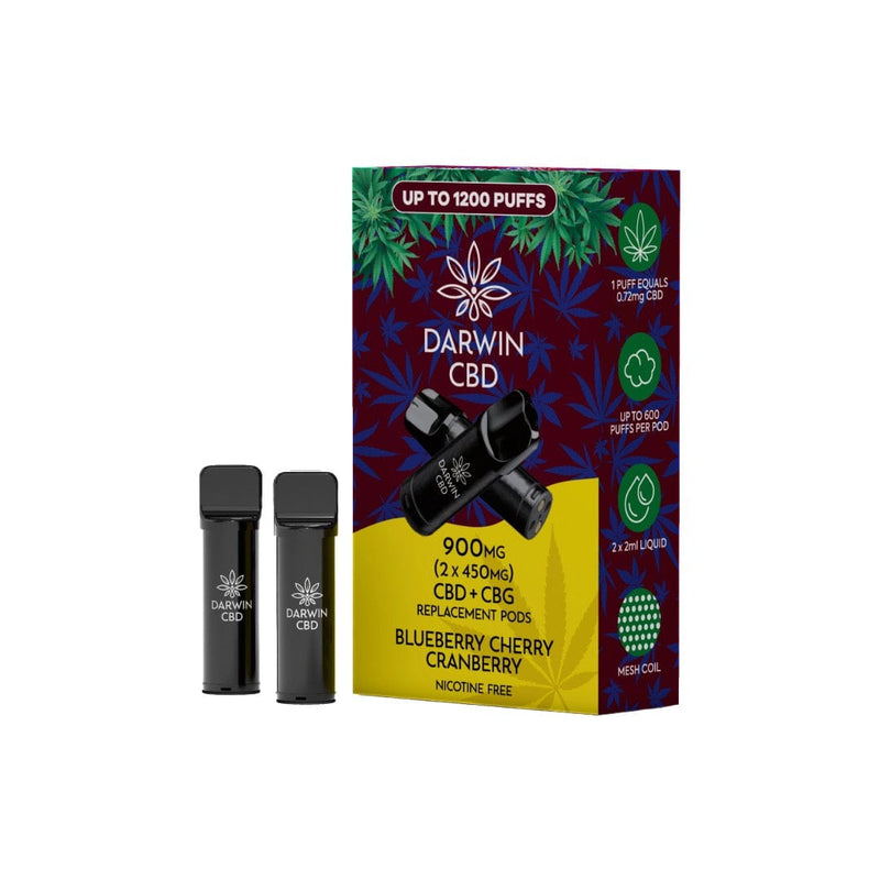 Darwin CBD Products 900mg Darwin CBD Prefilled Replacement Pods 1200 Puffs - 2 Pcs