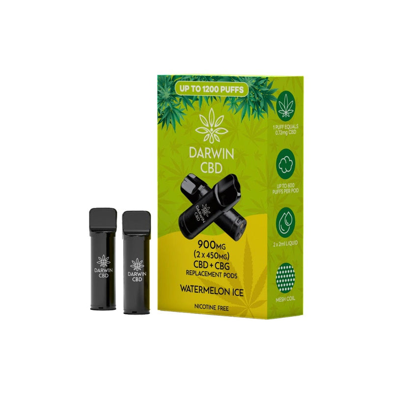 Darwin CBD Products 900mg Darwin CBD Prefilled Replacement Pods 1200 Puffs - 2 Pcs