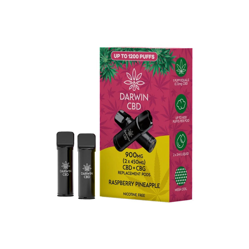 Darwin CBD Products 900mg Darwin CBD Prefilled Replacement Pods 1200 Puffs - 2 Pcs