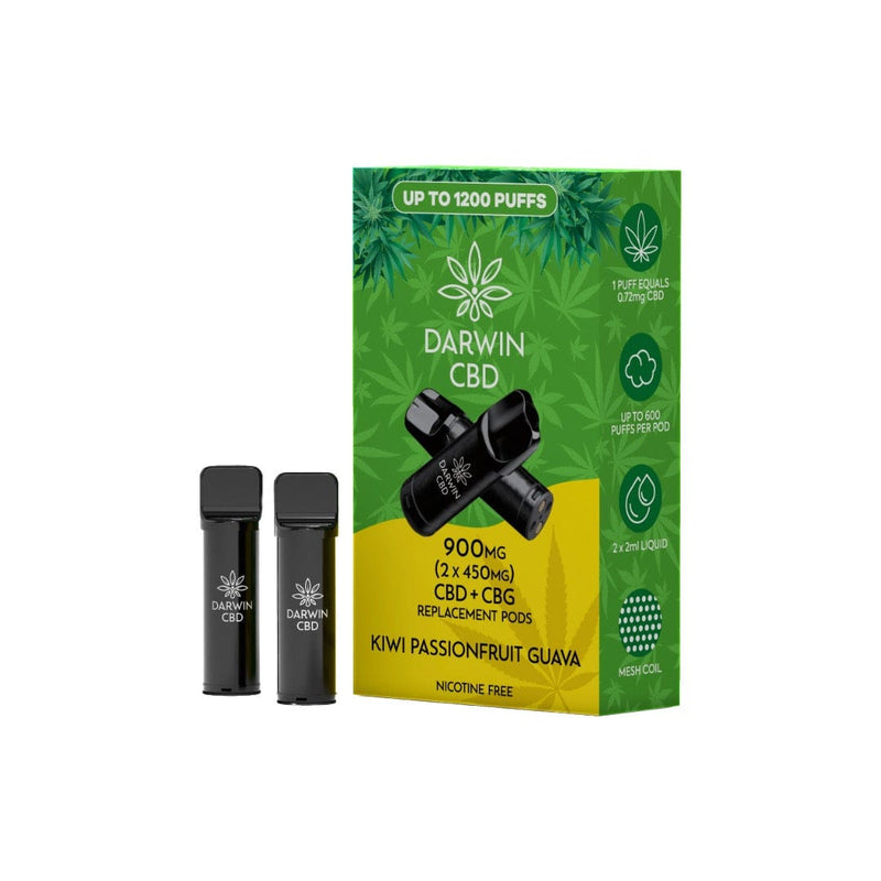 Darwin CBD Products 900mg Darwin CBD Prefilled Replacement Pods 1200 Puffs - 2 Pcs