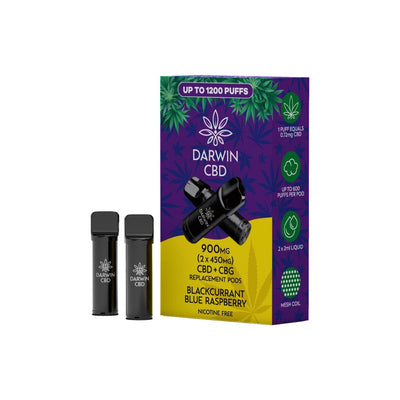 Darwin CBD Products 900mg Darwin CBD Prefilled Replacement Pods 1200 Puffs - 2 Pcs