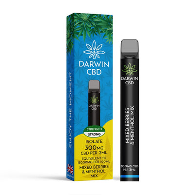 Darwin CBD Products Mixed Berries & Menthol Mix Darwin 300mg CBD Isolate Disposable Vape Device 600 Puffs