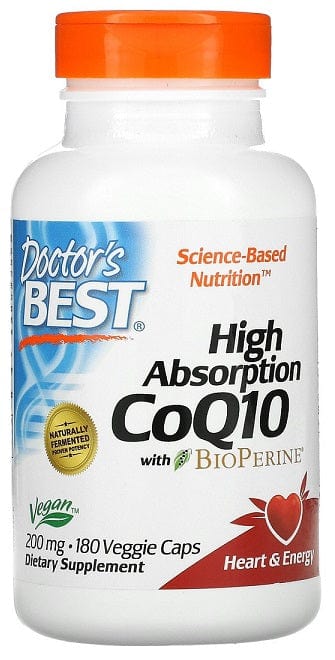 Doctor's Best Health and Wellbeing High Absorption CoQ10 with BioPerine, 200mg - 180 vcaps