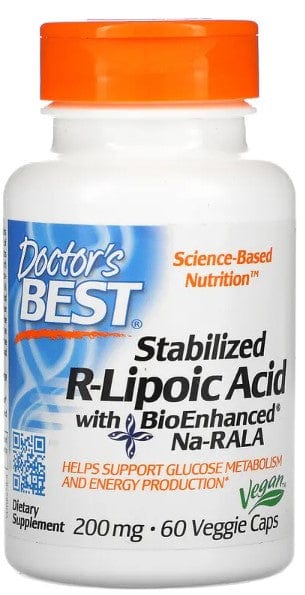 Doctor's Best Health and Wellbeing Stabilized R-Lipoic Acid with Na-RALA, 200mg - 60 vcaps