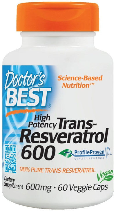 Doctor's Best Health and Wellbeing Trans-Resveratrol 600, 600mg - 60 vcaps