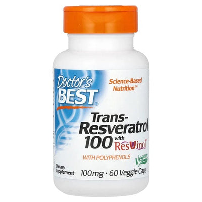 Doctor's Best Health and Wellbeing Trans-Resveratrol with ResVinol, 100mg - 60 vcaps