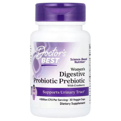 Doctor's Best Health and Wellbeing Women's Digestive Probiotic Prebiotic With Cranberry - 30 vcaps