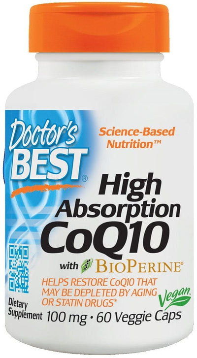 Doctor's Best High Absorption CoQ10 with BioPerine, 100mg - 60 vcaps