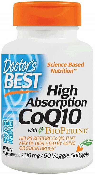 Doctor's Best High Absorption CoQ10 with BioPerine, 200mg - 60 veggie softgels