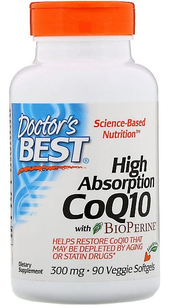 Doctor's Best High Absorption CoQ10 with BioPerine, 300mg - 90 veggie softgels