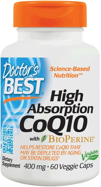 Doctor's Best High Absorption CoQ10 with BioPerine, 400mg - 60 vcaps