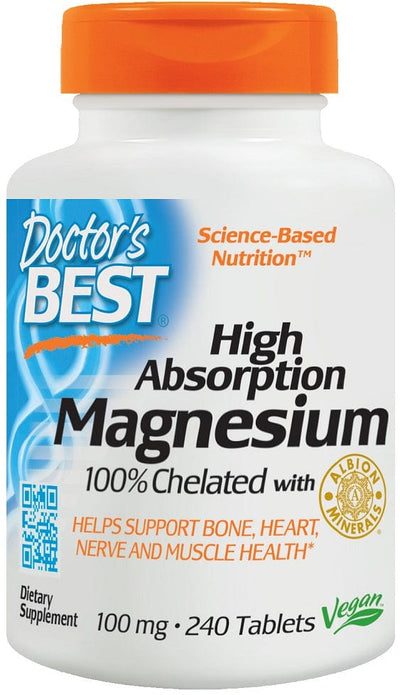 Doctor's Best High Absorption Magnesium, 100mg - 240 tablets