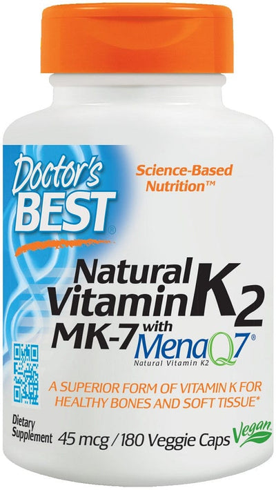 Doctor's Best Natural Vitamin K2 MK7 with MenaQ7, 45mcg - 180 vcaps