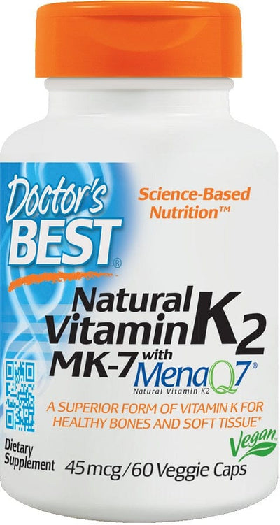Doctor's Best Natural Vitamin K2 MK7 with MenaQ7, 45mcg - 60 vcaps