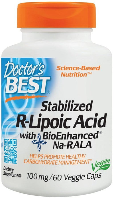 Doctor's Best Stabilized R-Lipoic Acid with BioEnhanced Na-RALA, 100mg - 60 vcaps