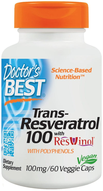 Doctor's Best Trans-Resveratrol with ResVinol-25, 100mg - 60 vcaps
