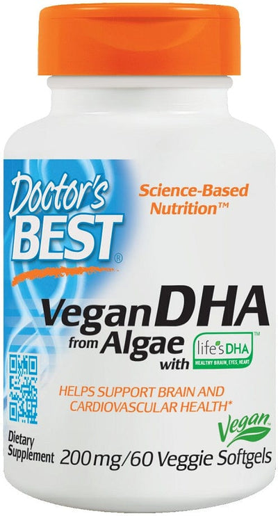 Doctor's Best Vegan DHA from Algae, 200mg - 60 veggie softgels