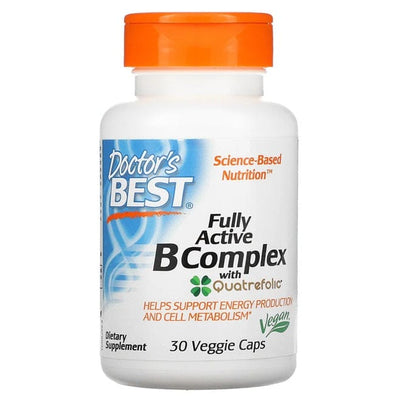 Doctor's Best Vitamins & Minerals Fully Active B-Complex with Quatrefolic - 30 vcaps