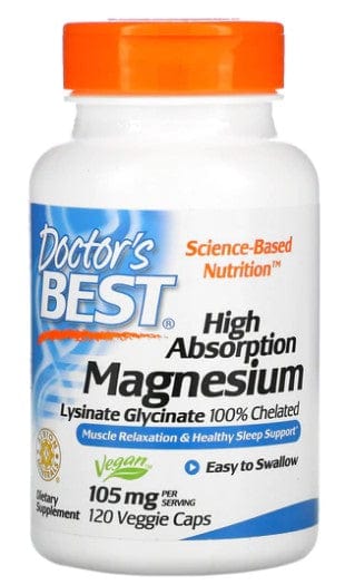 Doctor's Best Vitamins & Minerals High Absorption Magnesium, 105mg - 120 vcaps