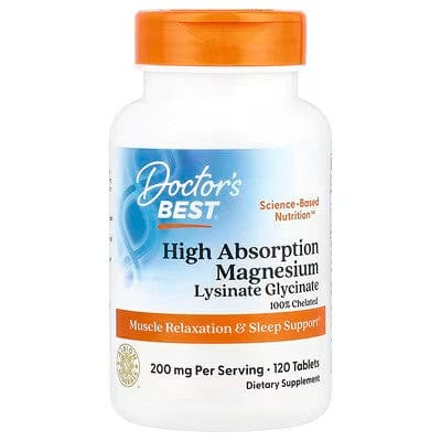 Doctor's Best Vitamins & Minerals High Absorption Magnesium, 200mg - 120 tablets