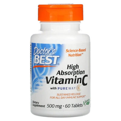 Doctor's Best Vitamins & Minerals High Absorption Vitamin C with PureWay-C, 500mg - 60 tablets