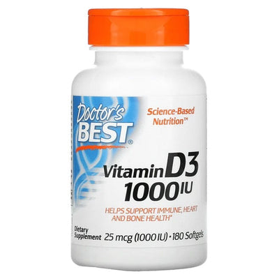 Doctor's Best Vitamins & Minerals Vitamin D3, 1000 IU - 180 softgels